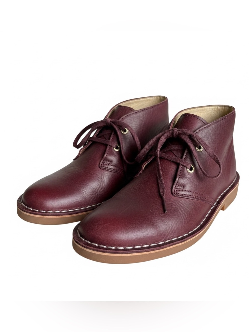 L.L.Bean 7.5M Women’s Burgundy Leather Chukka Ankle Boots Lace-Up – New w Box
